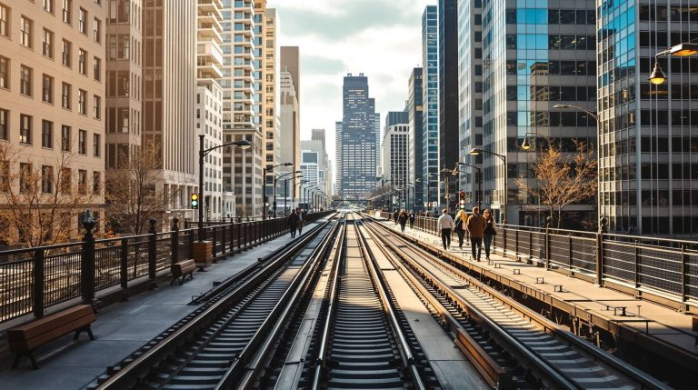 Se déplacer à Chicago sans voiture - photo éditoriale réaliste sans texte