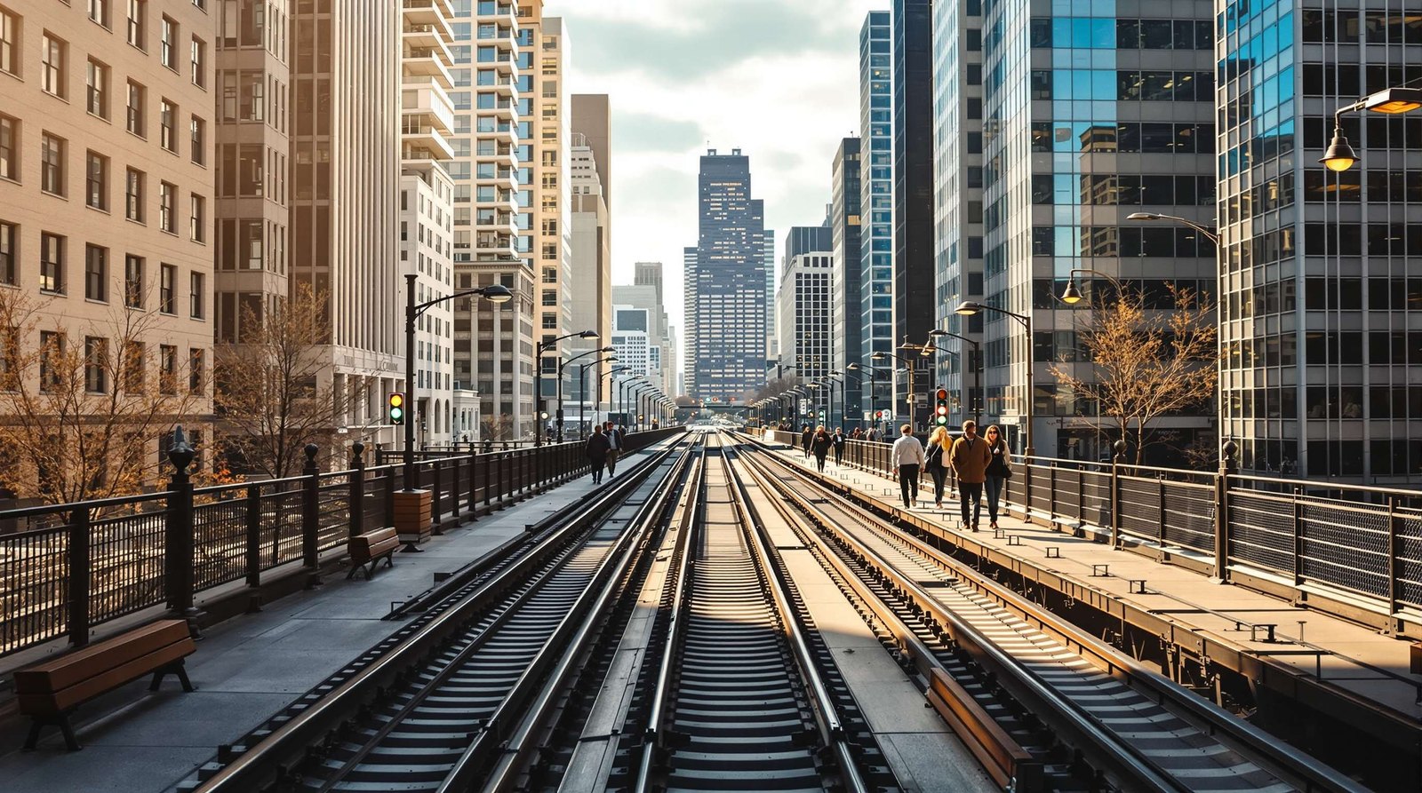 Se déplacer à Chicago sans voiture - photo éditoriale réaliste sans texte